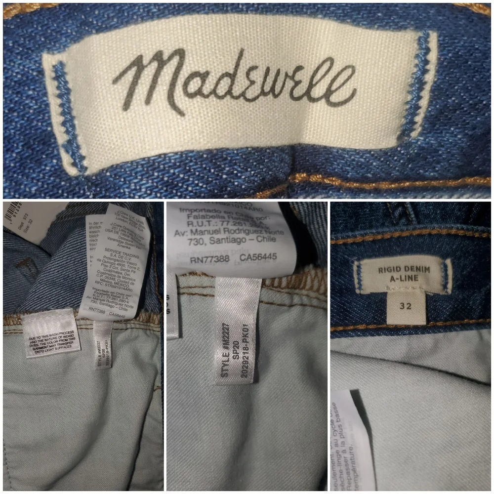 Madewell rigid denim a-line mini jean skirt raw hem